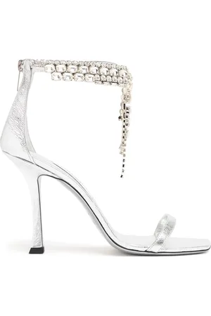 Jimmy Choo Sandalias De Piel Metalizada 100mm