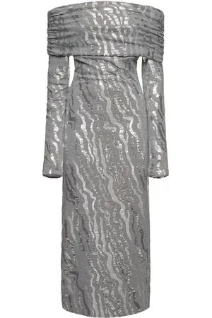 ROTATE Vestido Con Lentejuelas Y Hombros Descubiertos