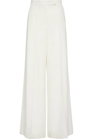Max Mara Pantalones Anchos De Gabardina