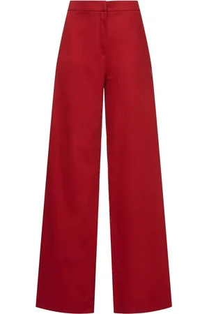 Max Mara Pantalones Anchos De Dril De Algodón