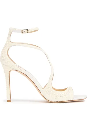 Jimmy Choo Sandalias De Piel Y Perlas 95mm