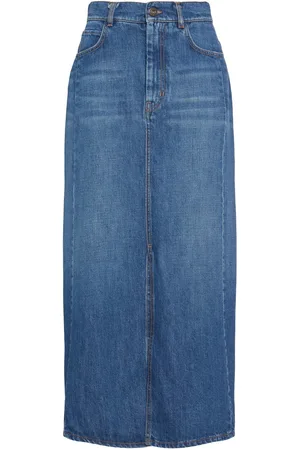 Max Mara Falda Midi De Denim