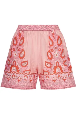 Etro Shorts De Seda Y Algodón Estampados