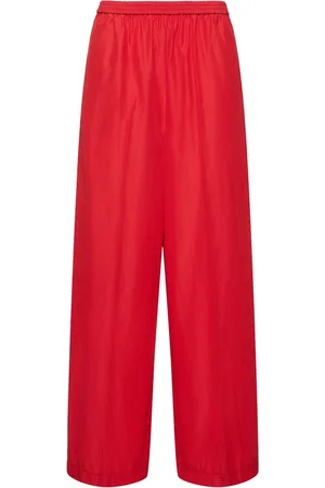 FORTE FORTE Pantalones Anchos De Tafetán Con Cintura Alta