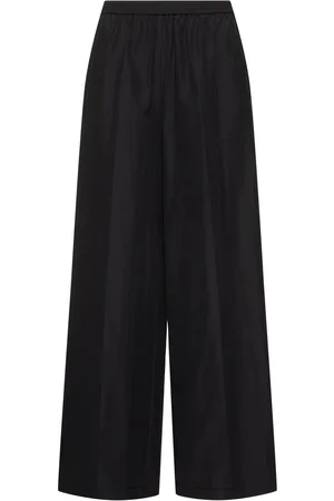 FORTE FORTE Pantalones Anchos De Tafetán Con Cintura Alta