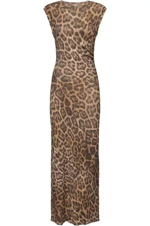 Stella McCartney Vestido Largo De Malla Estampado