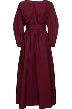 GABRIELA HEARST Vestido Midi De Popelina De Algodón