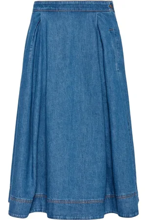 Max Mara Falda Midi De Denim