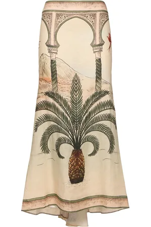 JOHANNA ORTIZ Falda Midi De Lino
