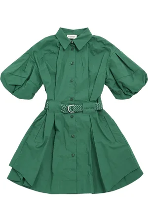 Lanvin Vestido De Popelina Con Cinturón