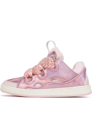 Lanvin Sneakers Curb De Piel Con Cordones