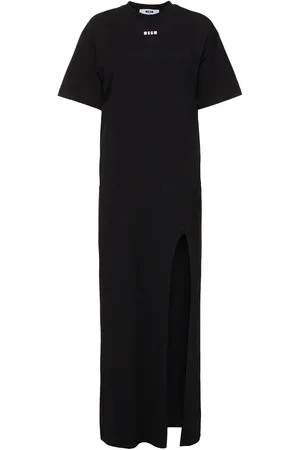 Msgm Vestido Largo De Algodón Jersey