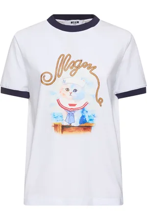 Msgm Camiseta De Jersey De Algodón Con Logo