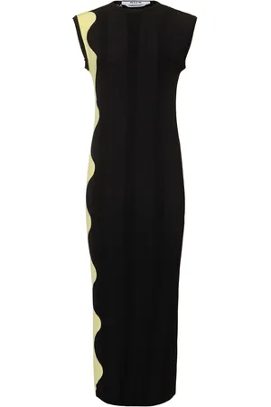 Msgm Vestido Midi De Punto De Viscosa