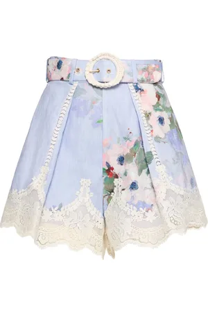 ZIMMERMANN Shorts De Lino Estampado