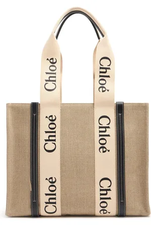 Chloé Bolso Tote Mediano Woody De Lona