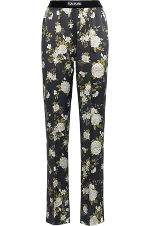 Tom Ford Pantalones De Satén De Sedaestampado Floral