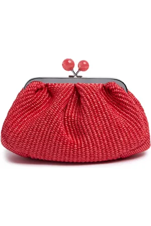 Max Mara Clutch Palmas Efecto Rafia