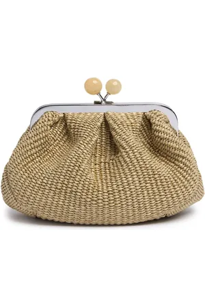 Max Mara Clutch Palmas Efecto Rafia