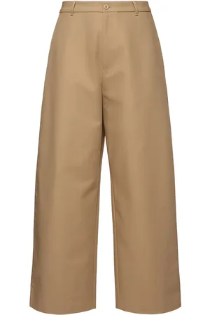 Acne Studios Pantalones Anchos De Sarga De Algodón