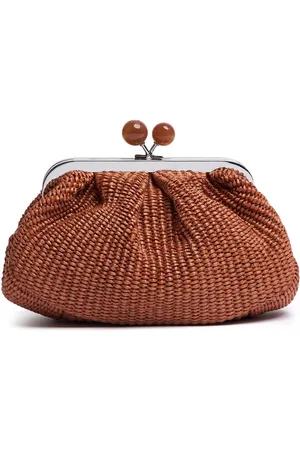 Max Mara Clutch Palmas Efecto Rafia