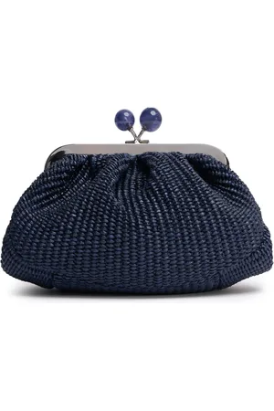 Max Mara Clutch Palmas Efecto Rafia
