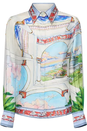 Casablanca Camisa De Sarga De Seda Estampada