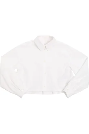 Max&Co. Camisa Cropped De Popelina De Algodón