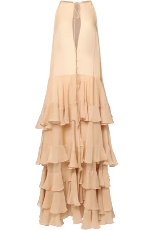 Chloé Vestido Largo De Seda Georgette