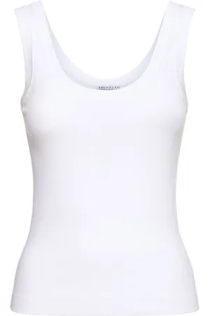 Brunello Cucinelli Top De Jersey Acanalado
