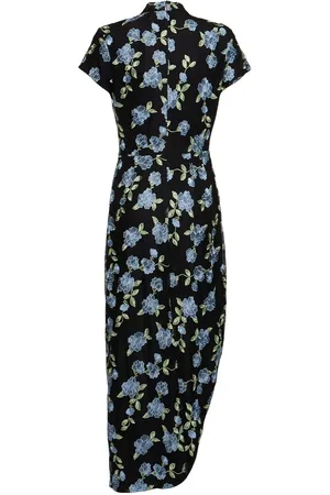 ROTATE Vestido Midi De Malla Asimétrica