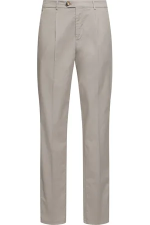 Brunello Cucinelli Pantalones De Gabardina De Algodón Stretch