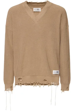 Maison Margiela Suéter De Algodón Con Cuello En V