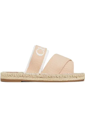 Chloé Sandalias Planas De Lona De Algodón