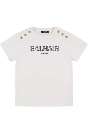 Balmain Camiseta De Jersey De Algodón Con Logo