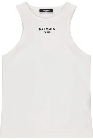 Balmain Camiseta De Jersey De Algodón Con Logo