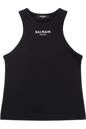 Balmain Camiseta De Jersey De Algodón Con Logo