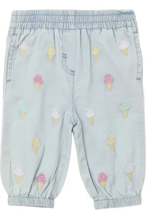 Stella McCartney Pantalones De Algodón Cambray Bordados