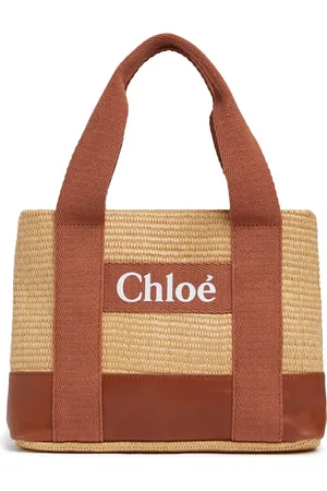 Chloé Bolso Efecto Rafia Con Logo