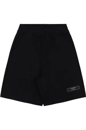 Balmain Shorts Deportivos De Algodón Con Logo