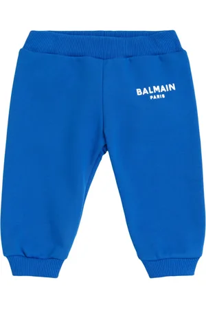 Balmain Pantalones Deportivos De Algodón Con Estampado
