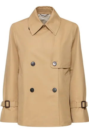 Max Mara Abrigo Trench De Gabardina De Algodón