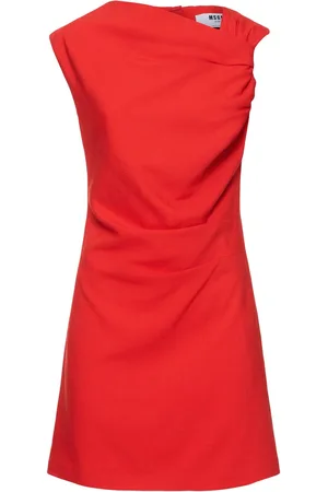 Msgm Vestido Corto De Jersey Drapeado