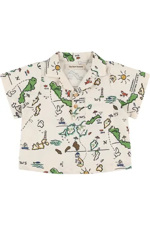 The New Society Camisa De Popelina De Algodón Estampada