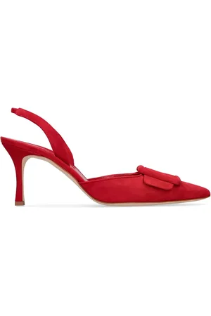 Manolo Blahnik Zapatos De Tacón Destalonados De Ante 70mm