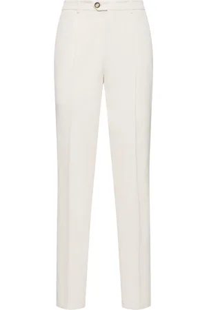 Brunello Cucinelli Pantalones Rectos De Gabardina De Algodón