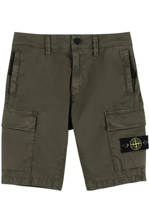 Stone Island Shorts Cargo De Gabardina De Algodón Stretch