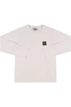 Stone Island Camiseta De Algodón Con Manga Larga