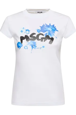 Msgm Camiseta De Jersey De Algodón Con Logo