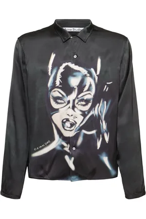 Acne Studios Camisa De Satén Estampado